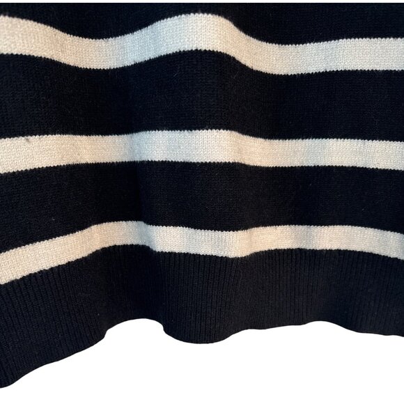 ZARA Striped Small Sweater Black & White Crew Neck Knit - Picture 7 of 12